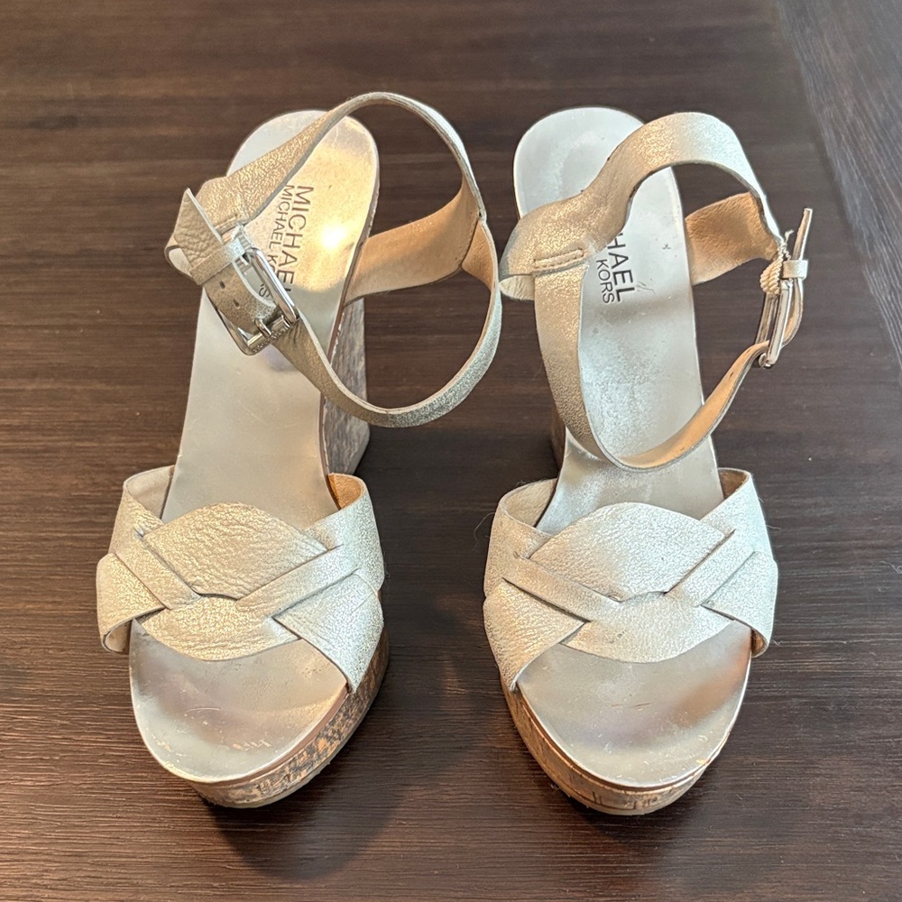 Michael Kors Elegant Silver Platform Heels